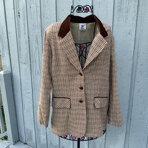 Maggie Lawrence Multi Color Houndstooth Blazer (Size M)